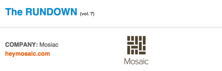 The Rundown on Mosaic