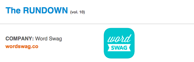 word swag up n running